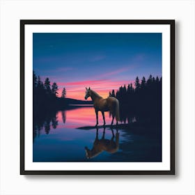 Sunset Horse 41 Art Print