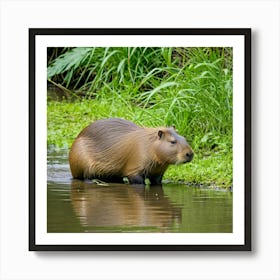 Capybara Rodent Largest South America Semi Aquatic Herbivore Social Cute Friendly Furry An (6) Art Print