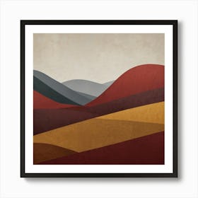 Landscape With Mountains Art Print