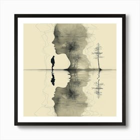 Portrait Of A Man 1 - Minimal Line art, reflection art, city wall art, colorful wall art, home decor, minimal art, modern wall art, wall art, wall decoration, wall print colourful wall art, decor wall art, digital art, digital art download, interior wall art, downloadable art, eclectic wall, fantasy wall art, home decoration, home decor wall, printable art, printable wall art, wall art prints, artistic expression, contemporary, modern art print Art Print