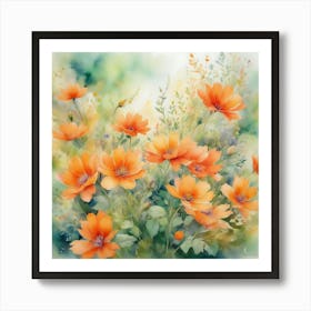 Orange Flowers Art Print