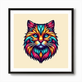 Colorful Cat 8 Art Print