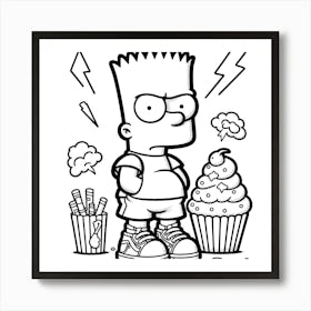 Simpsons Coloring Pages Art Print