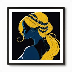 Girl With Braided Hair Art Print