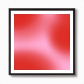 Blur Pink Red Square Art Print