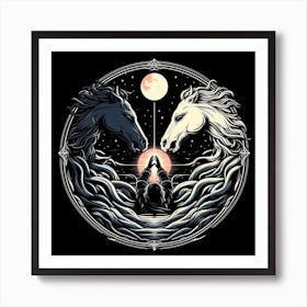 Horse And The Moon Art Print