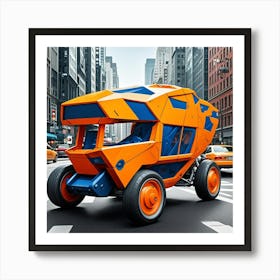 Futuristic All Terrain Vehicle Cubism Style Art Print