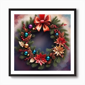 Christmas Wreath 1 Art Print