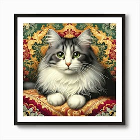 Cat On A Couch Art Print