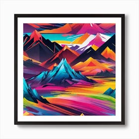 Colorful Mountain Landscape 1 Art Print