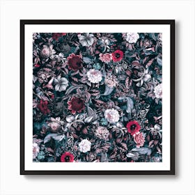 Blue Garden Square Art Print