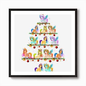 Family Pajama Sets Christmas Matching Unicorn Xmas Tree Art Print