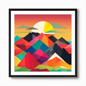 Abstract Mountain Landscape 2 Art Print