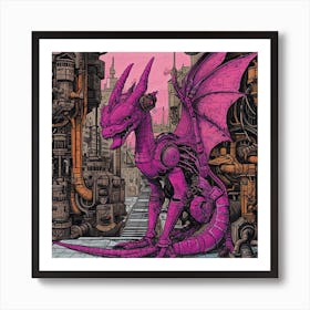 Pink Dragon Art Print