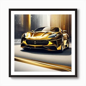 Gold Sports Car 24 Art Print