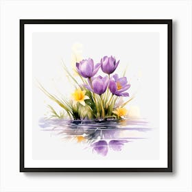 Spring Flowers In Water Art Print