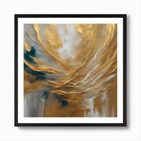 Abstract Gold Painting 6 Art Print