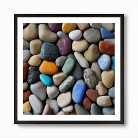 625599 4k ,Colorful Stones Background, Colored Beach Ston Xl 1024 V1 0 Art Print