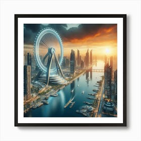 Dubai Skyline Art Print