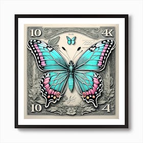 Butterfly Vintage Art Poster Print Art Print