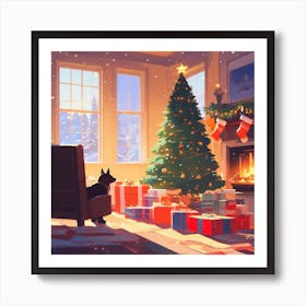 Christmas Tree In The Living Room 40 Art Print