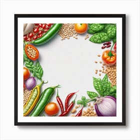 Vegetables In A Circle Art Print