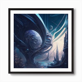 Futuristic City 36 Art Print