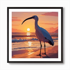 Low poly ibis ponders life Art Print