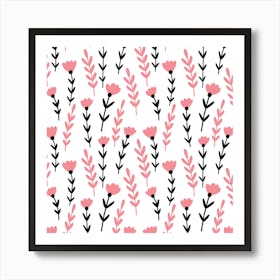 Botanical Pink Floral Art Print