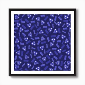 Geometric Marks Navy Blue On Navy Art Print