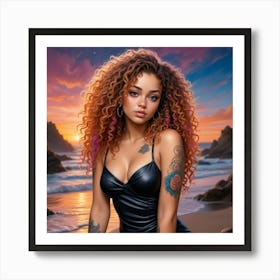 Photorealistic Scene With A Stunning Pink And Orange Art Print