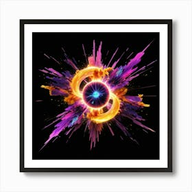 Plasma Explosion Glitch Art 8 Art Print