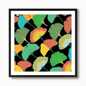 Colorful Ginkgo Leaves Art Print