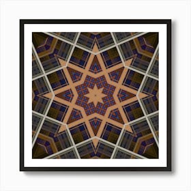 Golden Pattern Abstract Mosaic Star Art Print