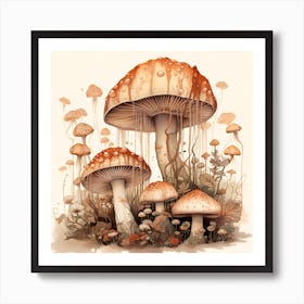Mushrooms And Fungi Art Print