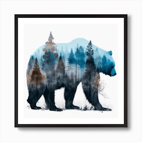 Blue Mountain Bear Art Print