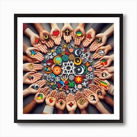 Multiethnic Hands Art Print