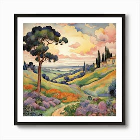 Landscapes 1905 Henri Edmond Cross Cartoon Art Print 3 Art Print