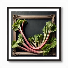 Rhubarb As A Frame Mysterious (6) Art Print