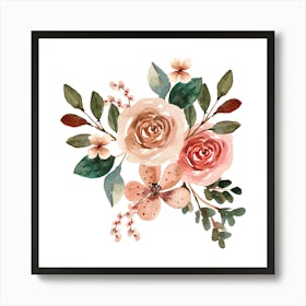 Watercolor Flowers Art Print Art Print