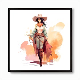Full Body Cowgirl 6 Art Print