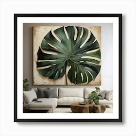 Large Monstera leaf 7 Art Print