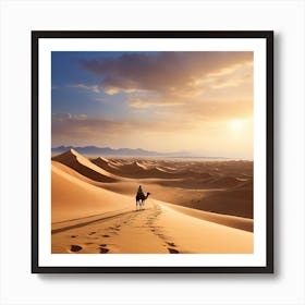 Sahara Desert Camel Art Print
