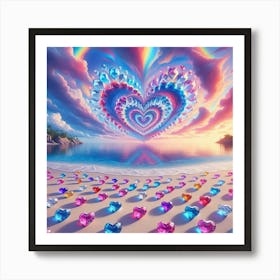 Rainbow Hearts Art Print