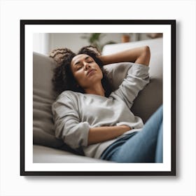 Woman Sleeping On Couch 2 Art Print