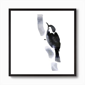 Nuthatch - Minimalistic Bird Painting Art Print