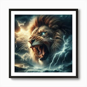 Lion Roaring Poster