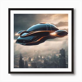 Futuristic Spaceship Art Print