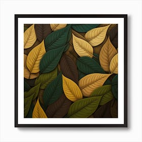 Autumn Leaves Background Art Print