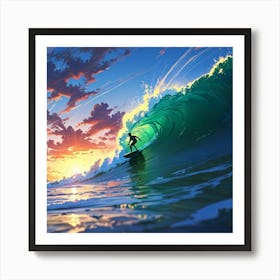 Surfer On A Wave 1 Art Print